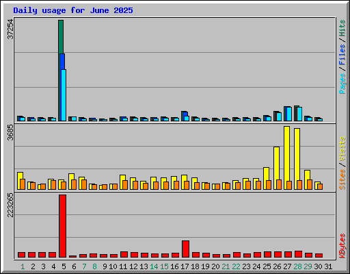 Daily usage for June 2025