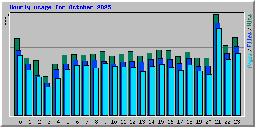 Hourly usage for October 2025