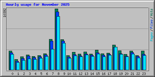 Hourly usage for November 2025